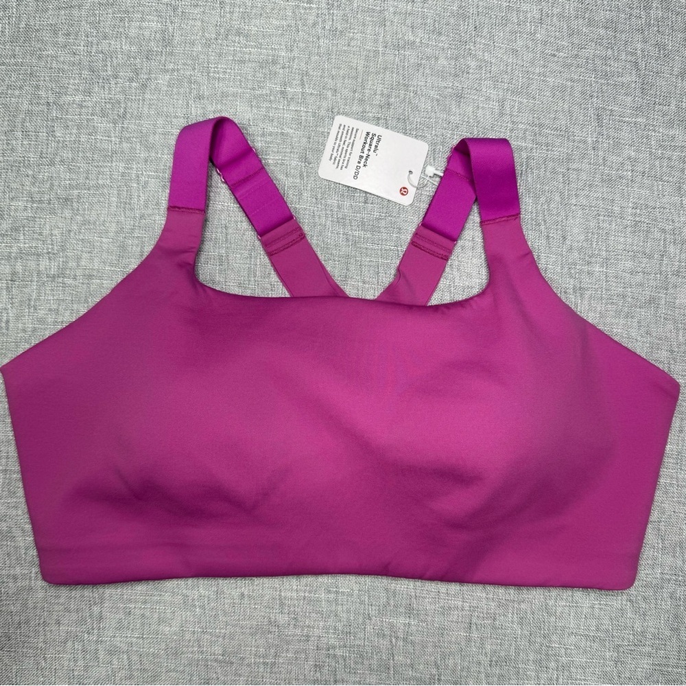 Lululemon Ultralu Square Neck Workout Bra D/DD Pow Pink Size 12 NWT - Picture 6 of 10